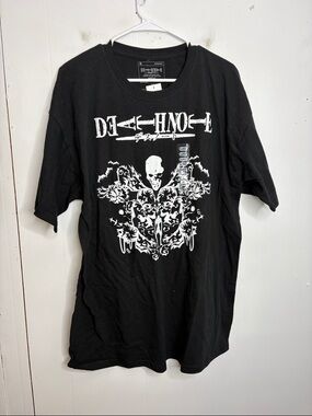Death Note Shirt Mens Extra Large Double Sided Graphic Tee Anime Skull Bones